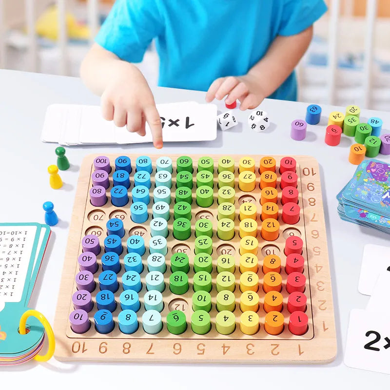 Little Onez™ Multiplication Learning Game Montessori Educational Wooden Toys Multiplication Table Math Arithmetic Teaching Aids for Kids Gifts