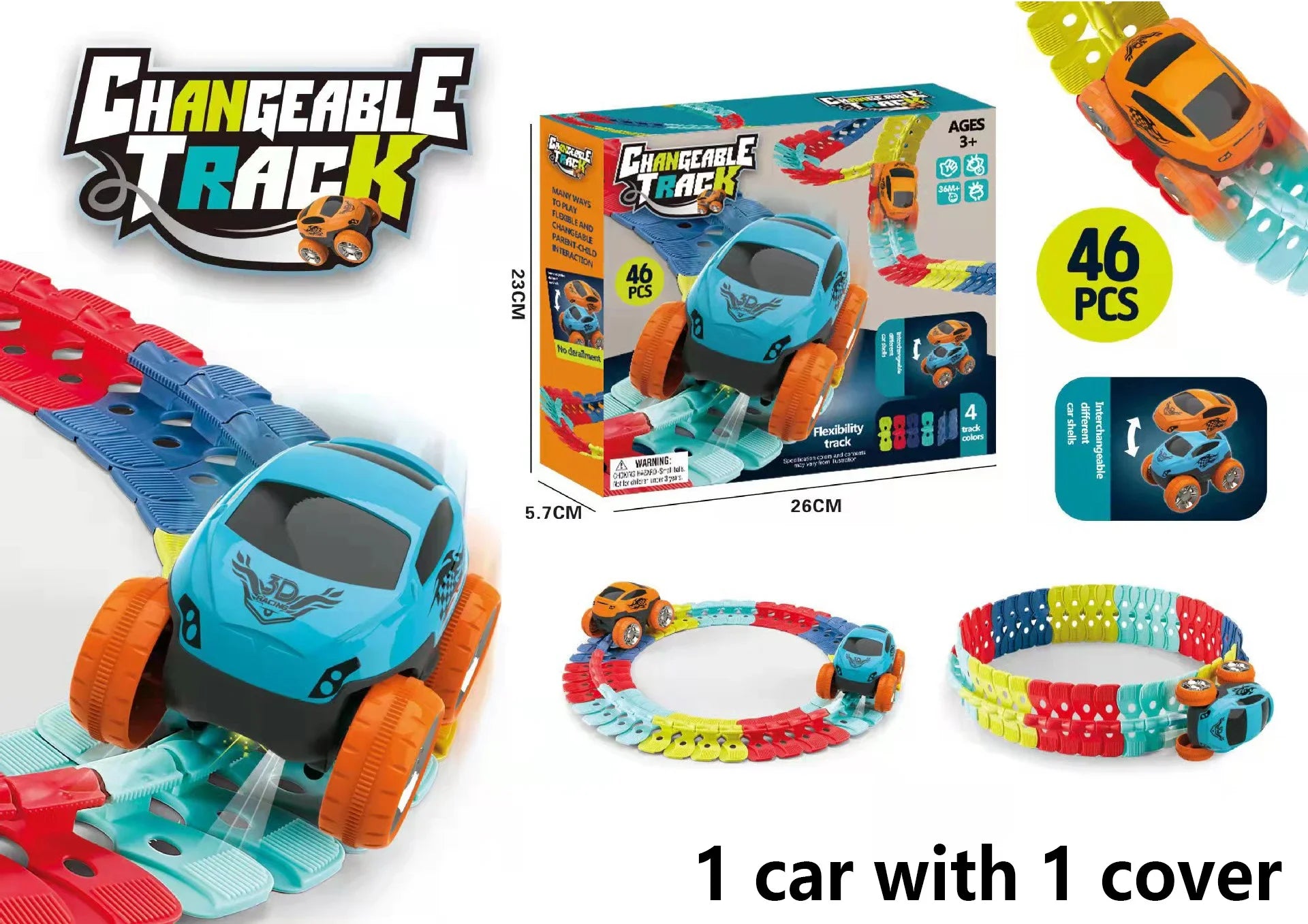 Anti Gravity Racers™ Rechargeable Kids Track Cars For Boy Flexible Track with LED Light-Up Race Car Set Gift for Kid