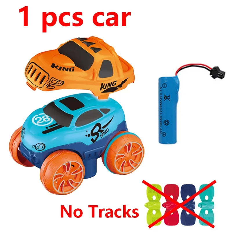 Anti Gravity Racers™ Rechargeable Kids Track Cars For Boy Flexible Track with LED Light-Up Race Car Set Gift for Kid