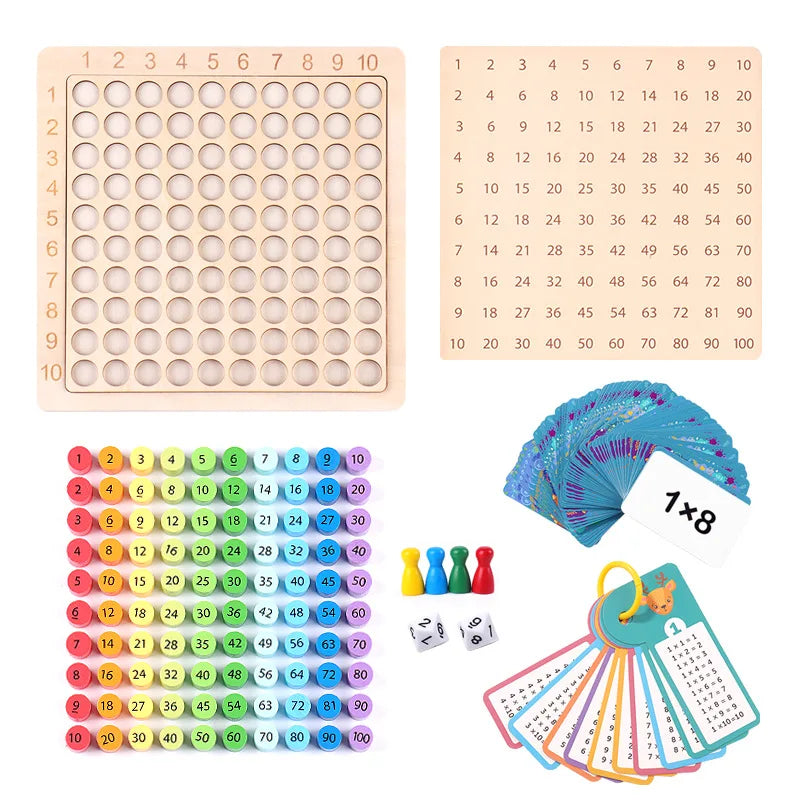 Little Onez™ Multiplication Learning Game Montessori Educational Wooden Toys Multiplication Table Math Arithmetic Teaching Aids for Kids Gifts