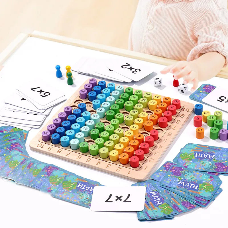 Little Onez™ Multiplication Learning Game Montessori Educational Wooden Toys Multiplication Table Math Arithmetic Teaching Aids for Kids Gifts